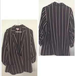 Max Studio Black and White Striped Blazer